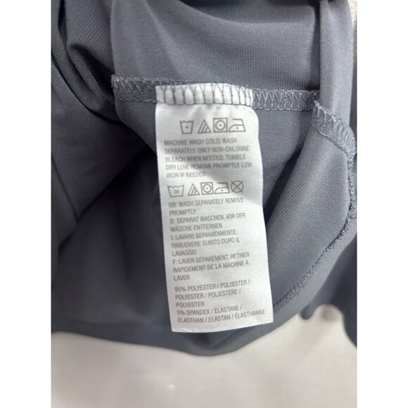 Susan Graver Women Top Large Grey Liquid Knit Mock Neck Modern Essentials Office - Picture 4 of 4